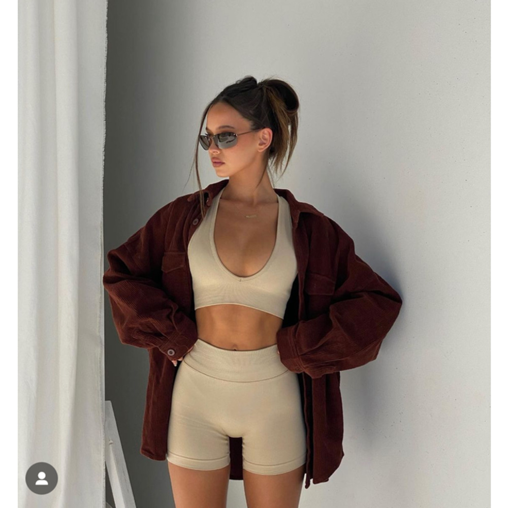 Crop Shop Boutique  Oat Tan Small Sports Bra